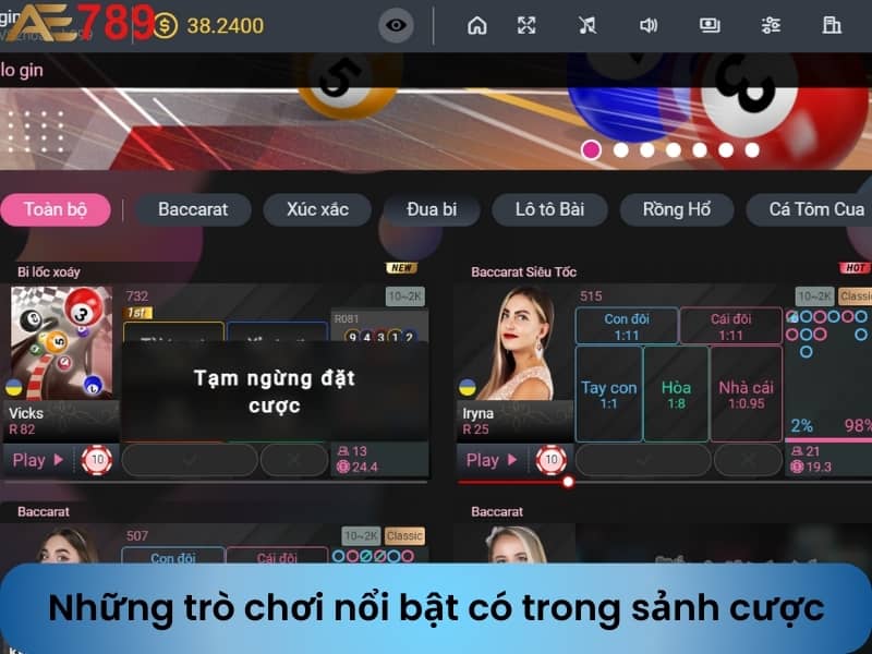 Những tựa game nổi bật tại sảnh AE Casino